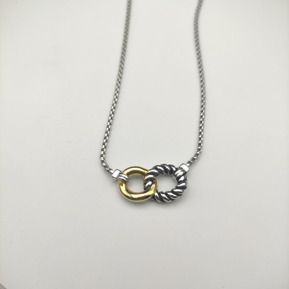 David Yurman Two-Color Horsebit Necklace - Picture 9 of 9